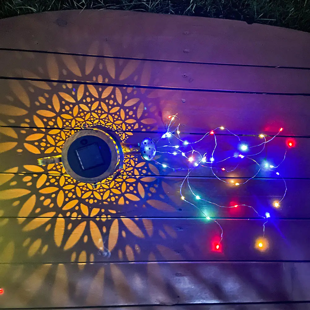 Solar Garden Kettle Lamp - Wrought Iron Outdoor Lighting