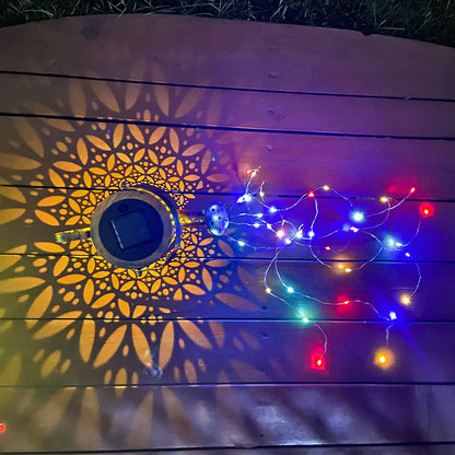 Solar Garden Kettle Lamp - Wrought Iron Outdoor Lighting