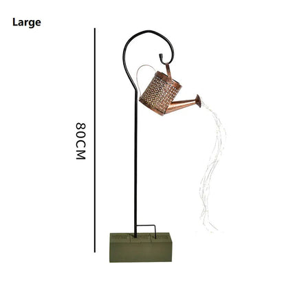 Solar Garden Kettle Lamp - Wrought Iron Outdoor Lighting