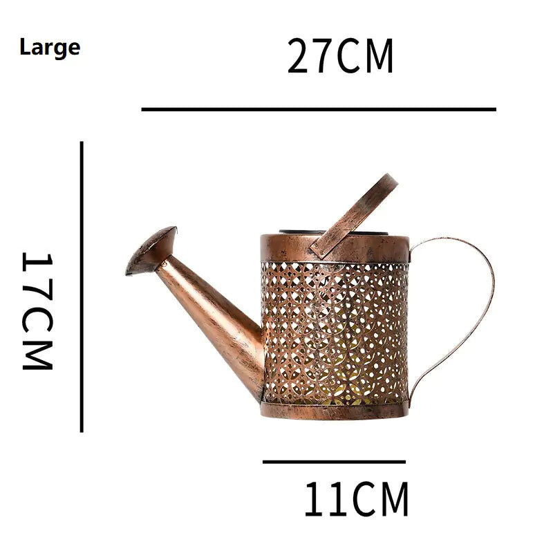 Solar Garden Kettle Lamp - Wrought Iron Outdoor Lighting