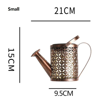 Solar Garden Kettle Lamp - Wrought Iron Outdoor Lighting